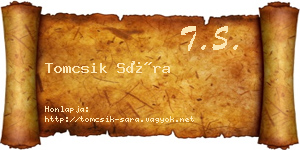 Tomcsik Sára névjegykártya